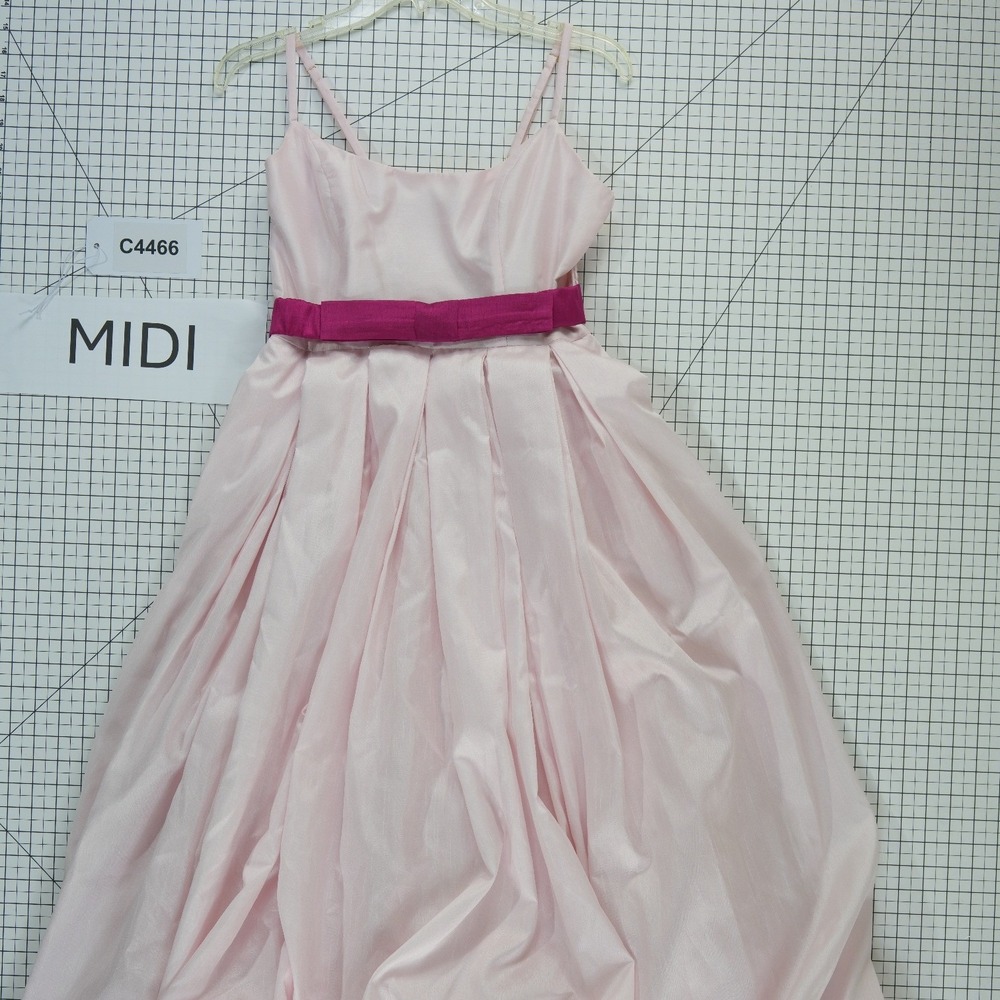 Hutch Diana Midi Dress Gown Women's Size 8 Light Pink High Low Bubble Hem - Picture 6 of 6